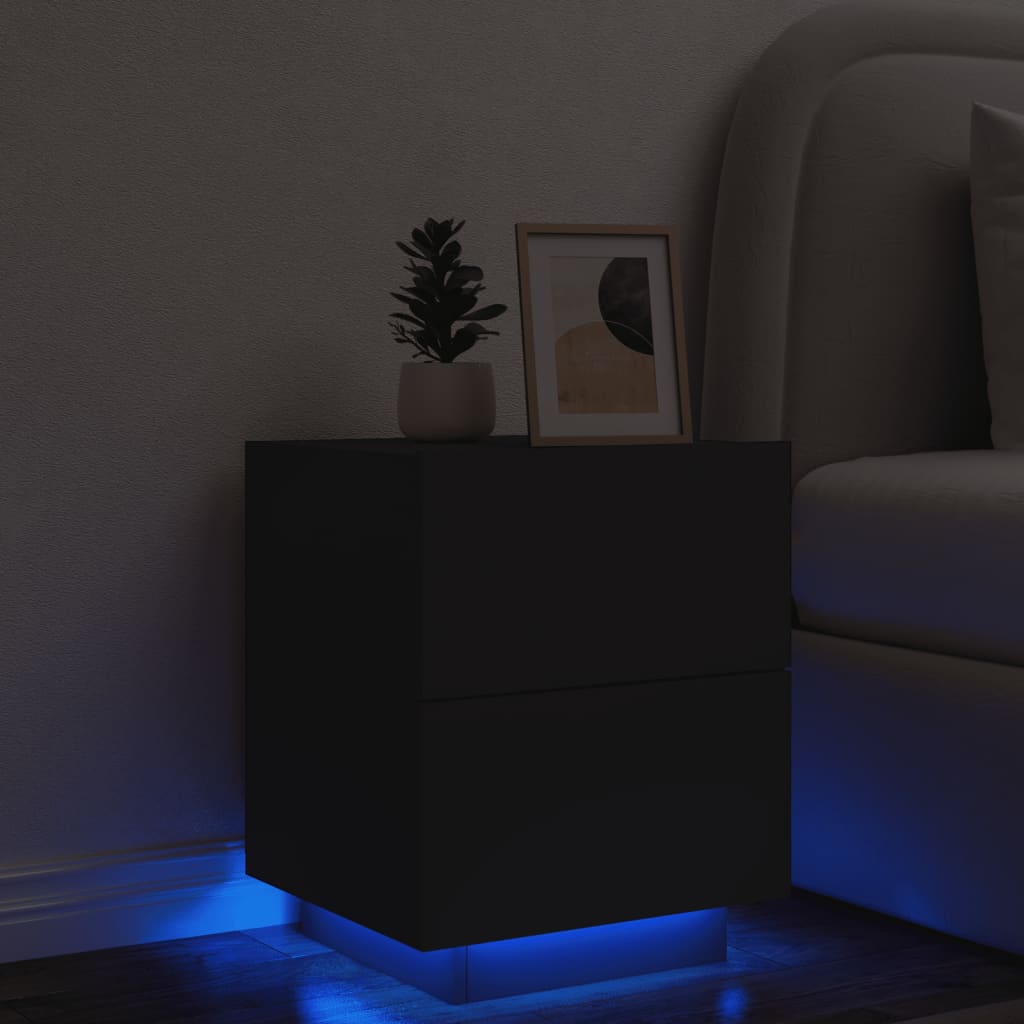 Comodino Con Luci Led In Legno Multistrato