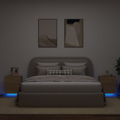 Comodino Con Luci Led In Legno Multistrato