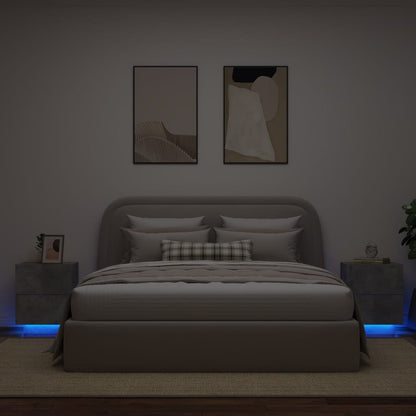 Comodino Con Luci Led In Legno Multistrato