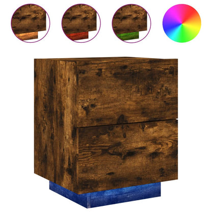 Comodino Con Luci Led In Legno Multistrato