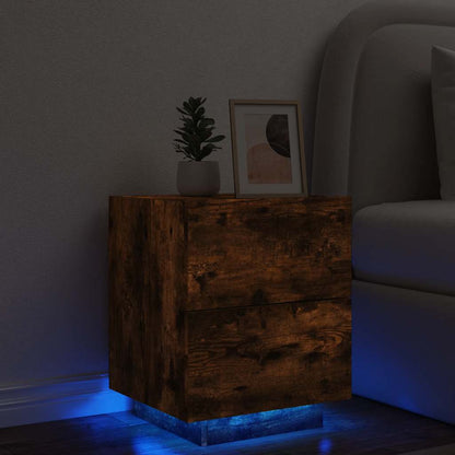 Comodino Con Luci Led In Legno Multistrato