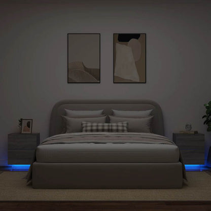 Comodino Con Luci Led In Legno Multistrato