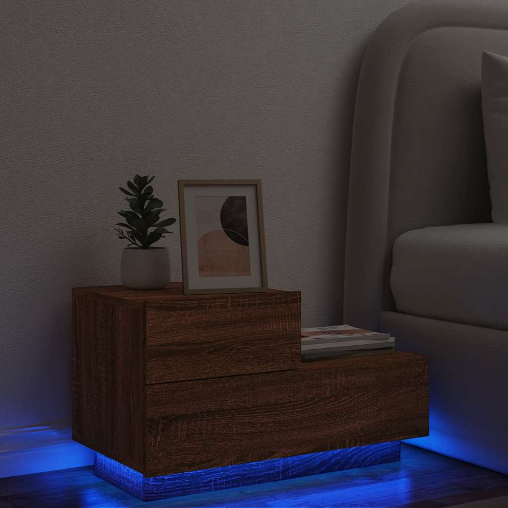 Comodino Con Luci Led 70X36X40,5 Cm