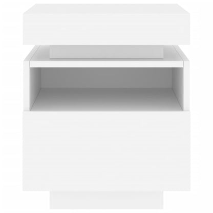 Comodino Con Luci Led 40X39X48,5 Cm Bianco