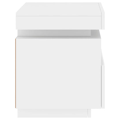 Comodino Con Luci Led 40X39X48,5 Cm Bianco
