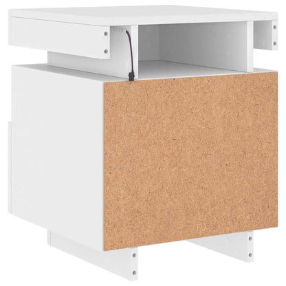Comodino Con Luci Led 40X39X48,5 Cm Bianco