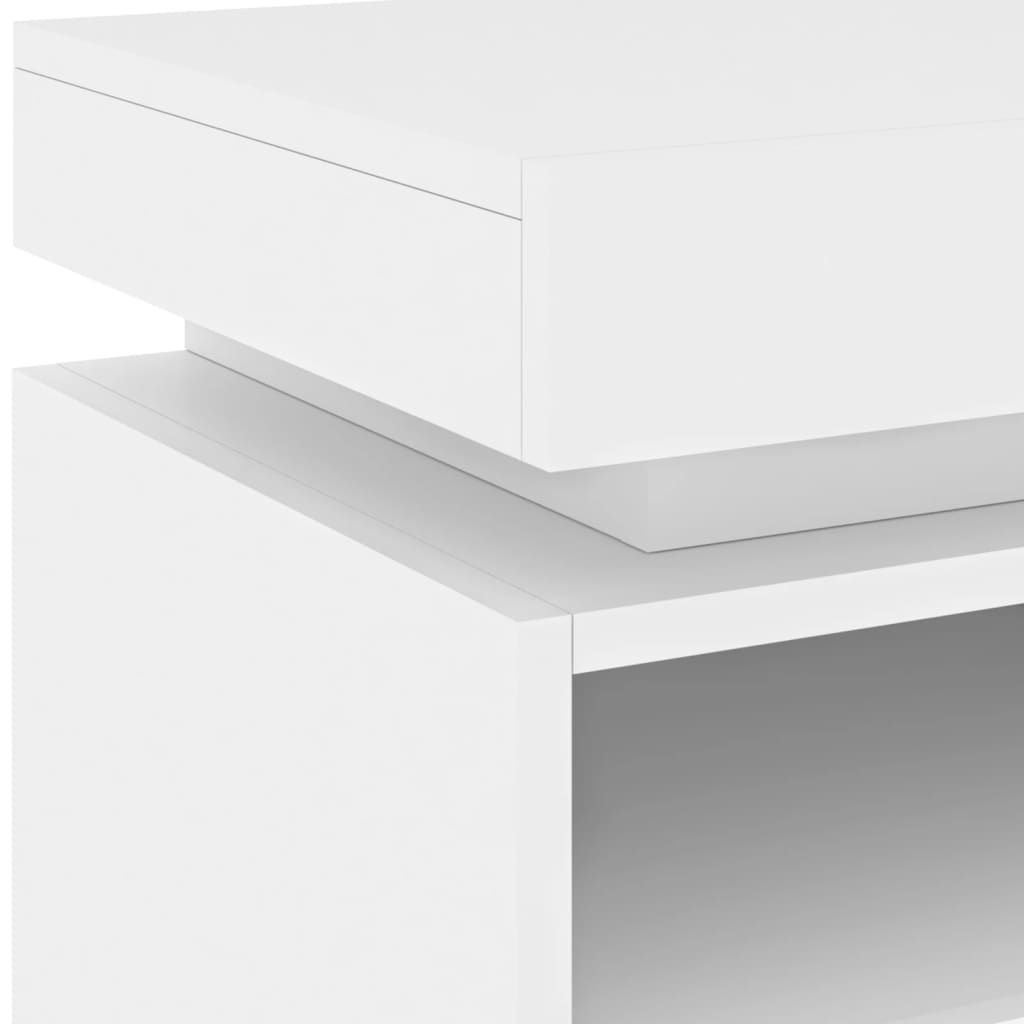Comodino Con Luci Led 40X39X48,5 Cm Bianco
