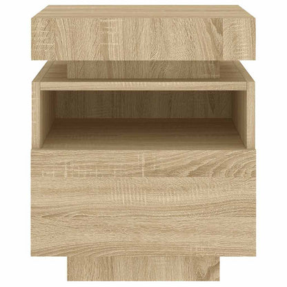 Comodino Con Luci Led 40X39X48,5 Cm Rovere Sonoma