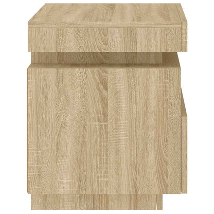 Comodino Con Luci Led 40X39X48,5 Cm Rovere Sonoma