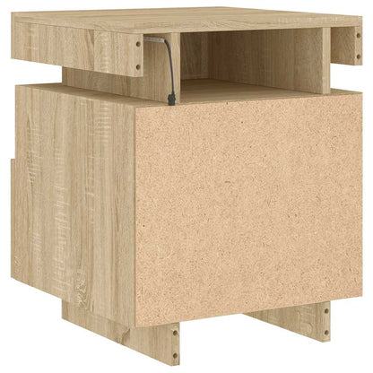 Comodino Con Luci Led 40X39X48,5 Cm Rovere Sonoma