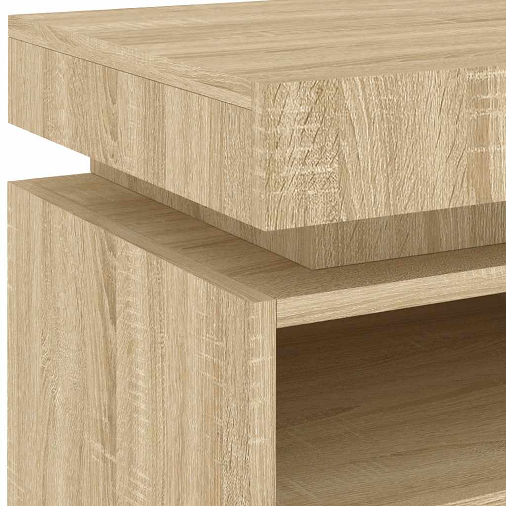 Comodino Con Luci Led 40X39X48,5 Cm Rovere Sonoma
