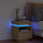 Comodino Con Luci Led 40X39X48,5 Cm Rovere Sonoma