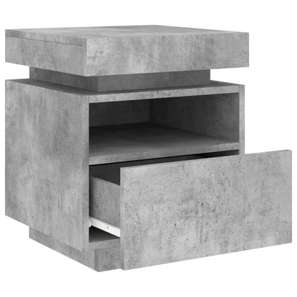 Comodino Con Luci Led 40X39X48,5 Cm Grigio Cemento