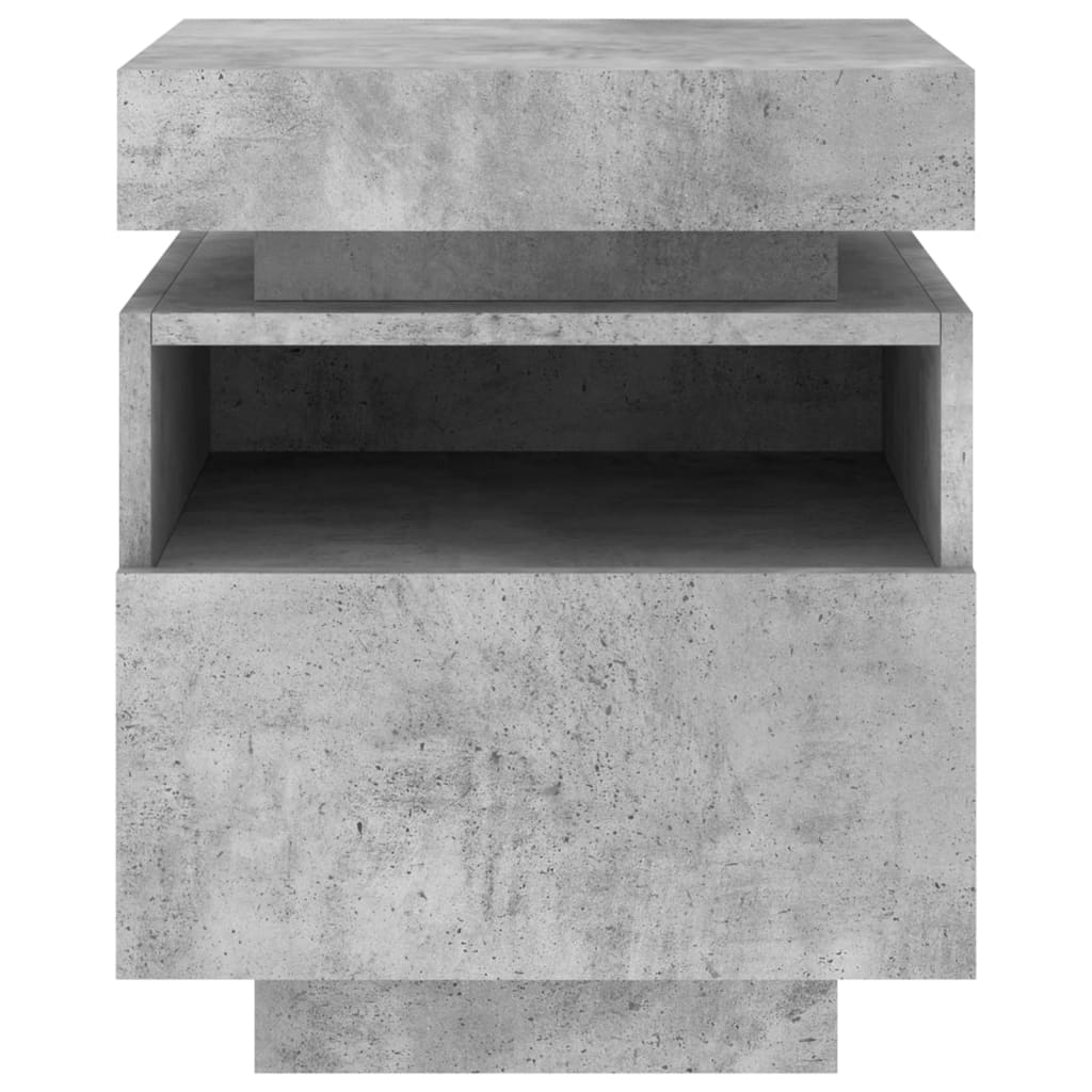 Comodino Con Luci Led 40X39X48,5 Cm Grigio Cemento