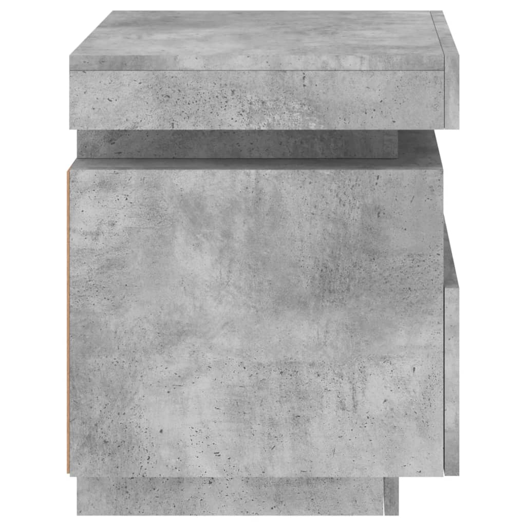 Comodino Con Luci Led 40X39X48,5 Cm Grigio Cemento
