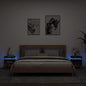 Comodino Con Luci Led 40X39X48,5 Cm Rovere Fumo