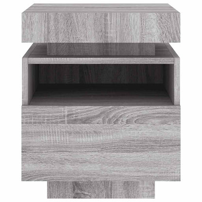 Comodini Con Luci Led 2Pz 40X39X48,5 Cm Grigio Sonoma