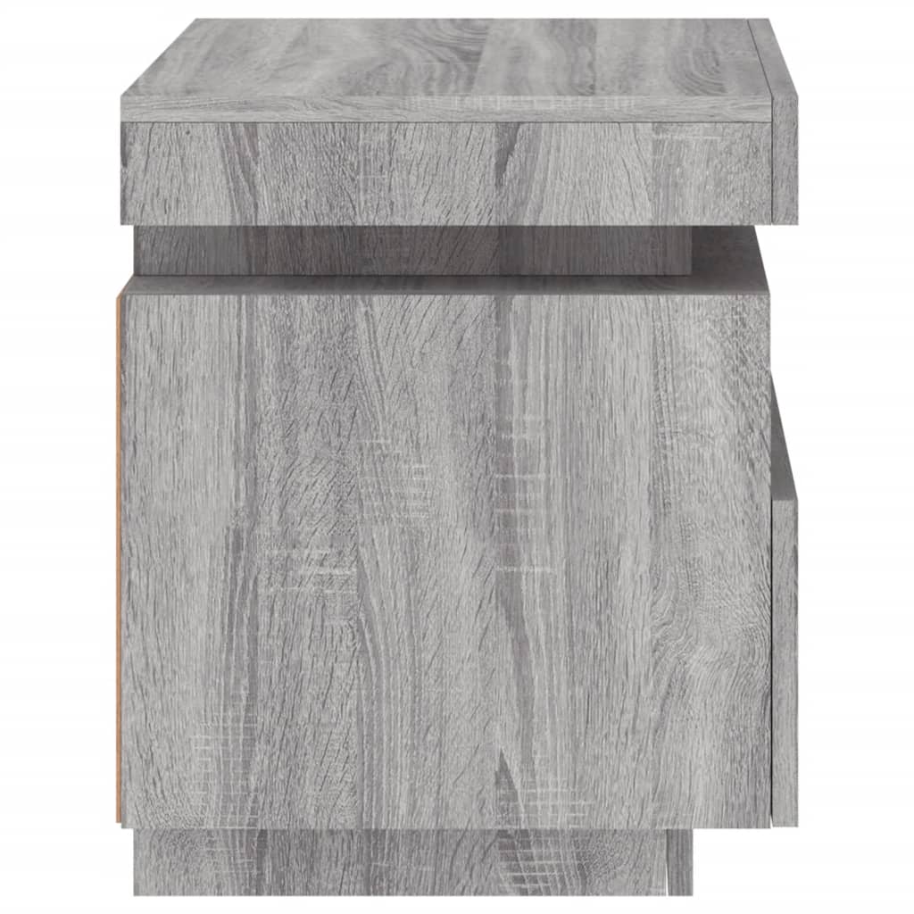 Comodini Con Luci Led 2Pz 40X39X48,5 Cm Grigio Sonoma