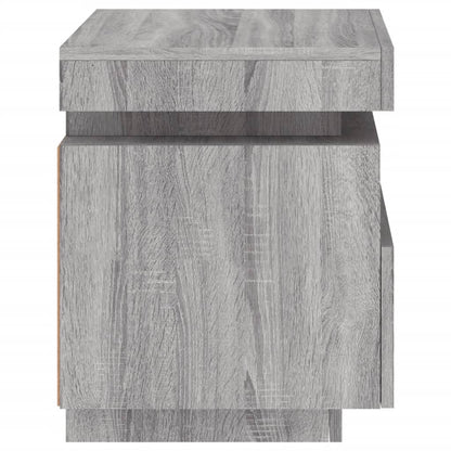 Comodini Con Luci Led 2Pz 40X39X48,5 Cm Grigio Sonoma