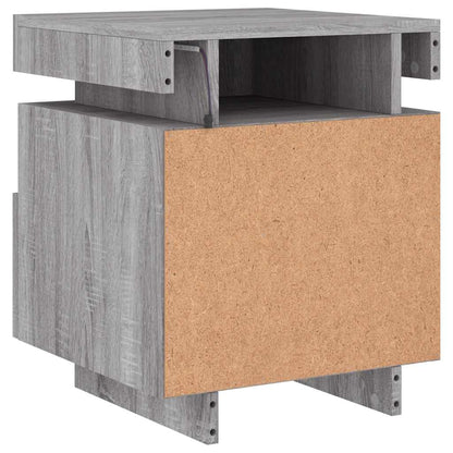 Comodini Con Luci Led 2Pz 40X39X48,5 Cm Grigio Sonoma