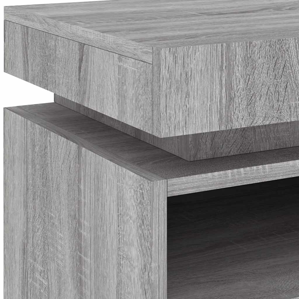 Comodini Con Luci Led 2Pz 40X39X48,5 Cm Grigio Sonoma