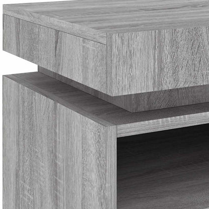 Comodini Con Luci Led 2Pz 40X39X48,5 Cm Grigio Sonoma