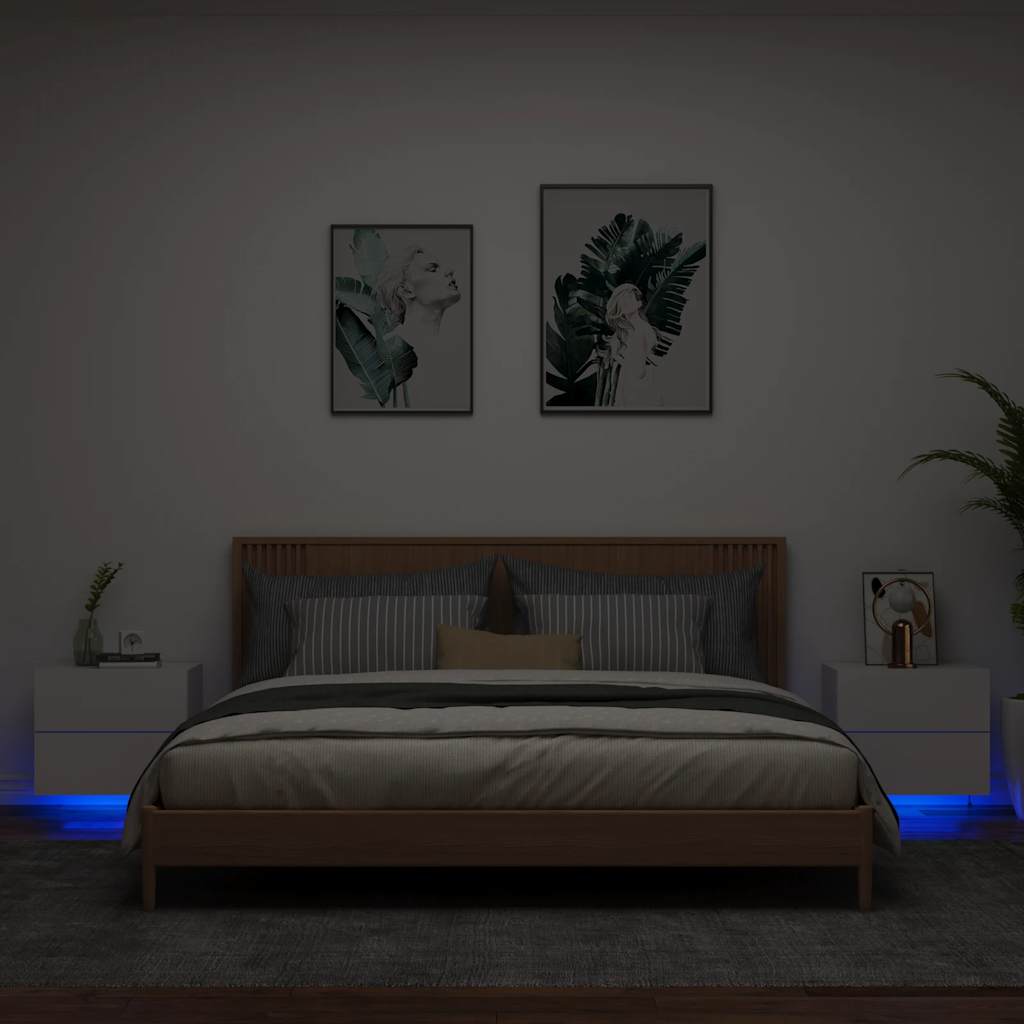 Comodino A Parete Con Luci Led