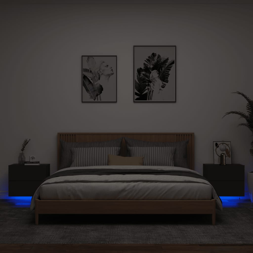 Comodino A Parete Con Luci Led