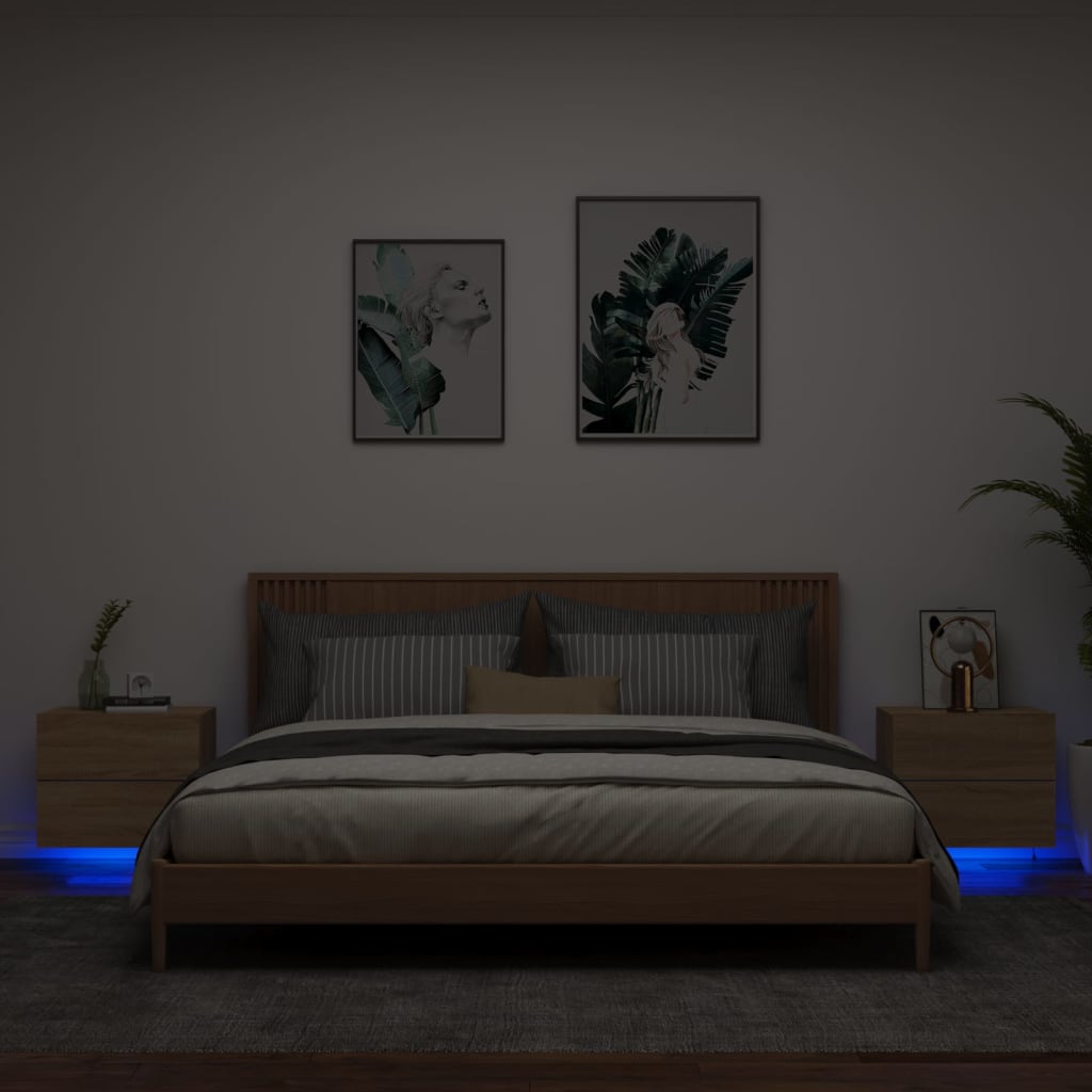 Comodino A Parete Con Luci Led