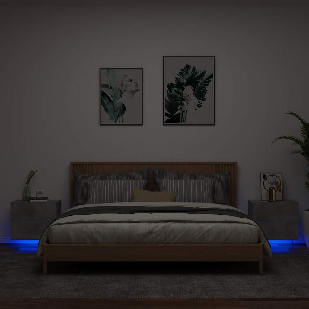 Comodino A Parete Con Luci Led