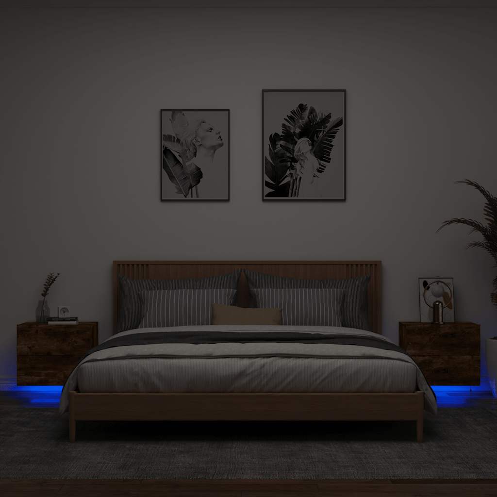 Comodino A Parete Con Luci Led