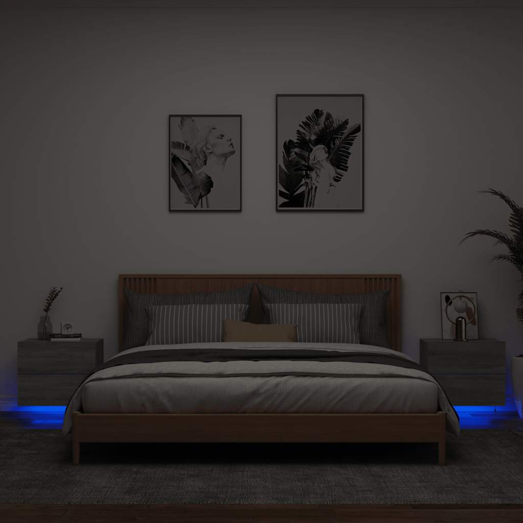 Comodino A Parete Con Luci Led