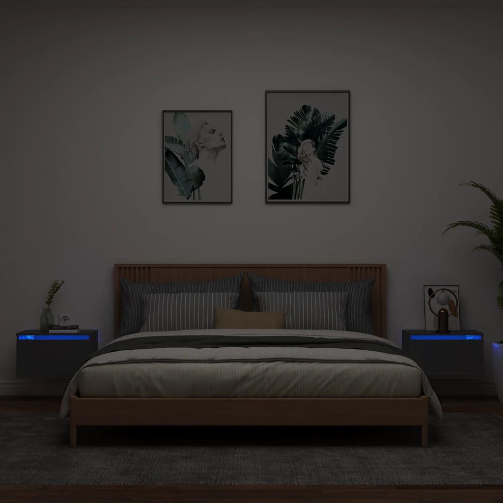 Comodino A Parete Con Luci Led