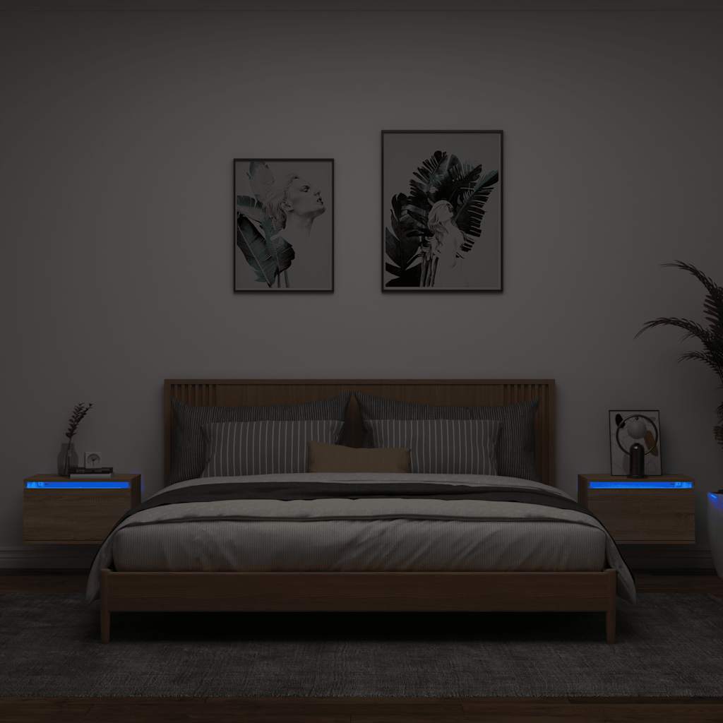 Comodino A Parete Con Luci Led