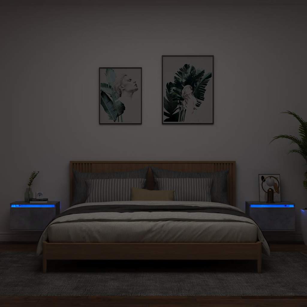 Comodino A Parete Con Luci Led