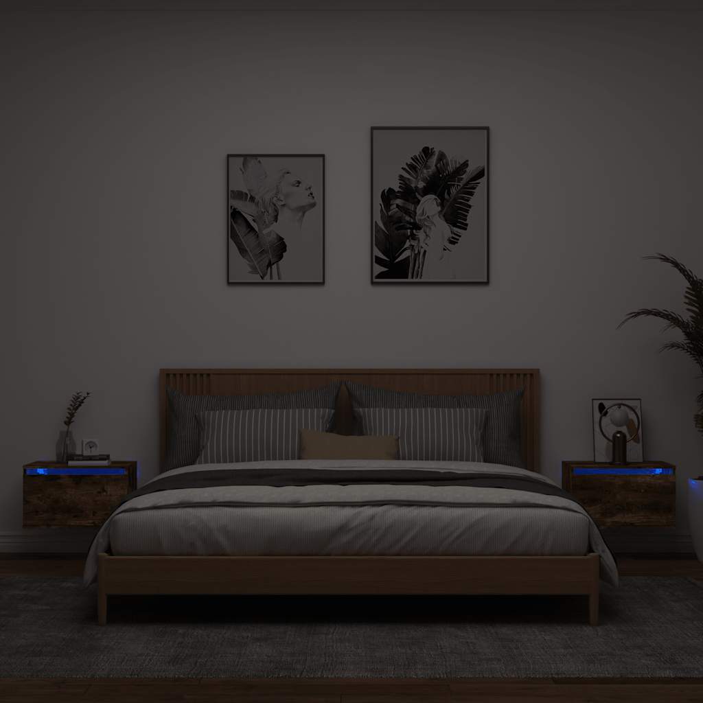 Comodino A Parete Con Luci Led