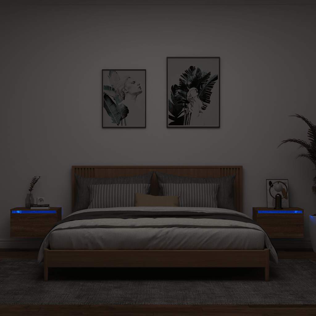 Comodino A Parete Con Luci Led