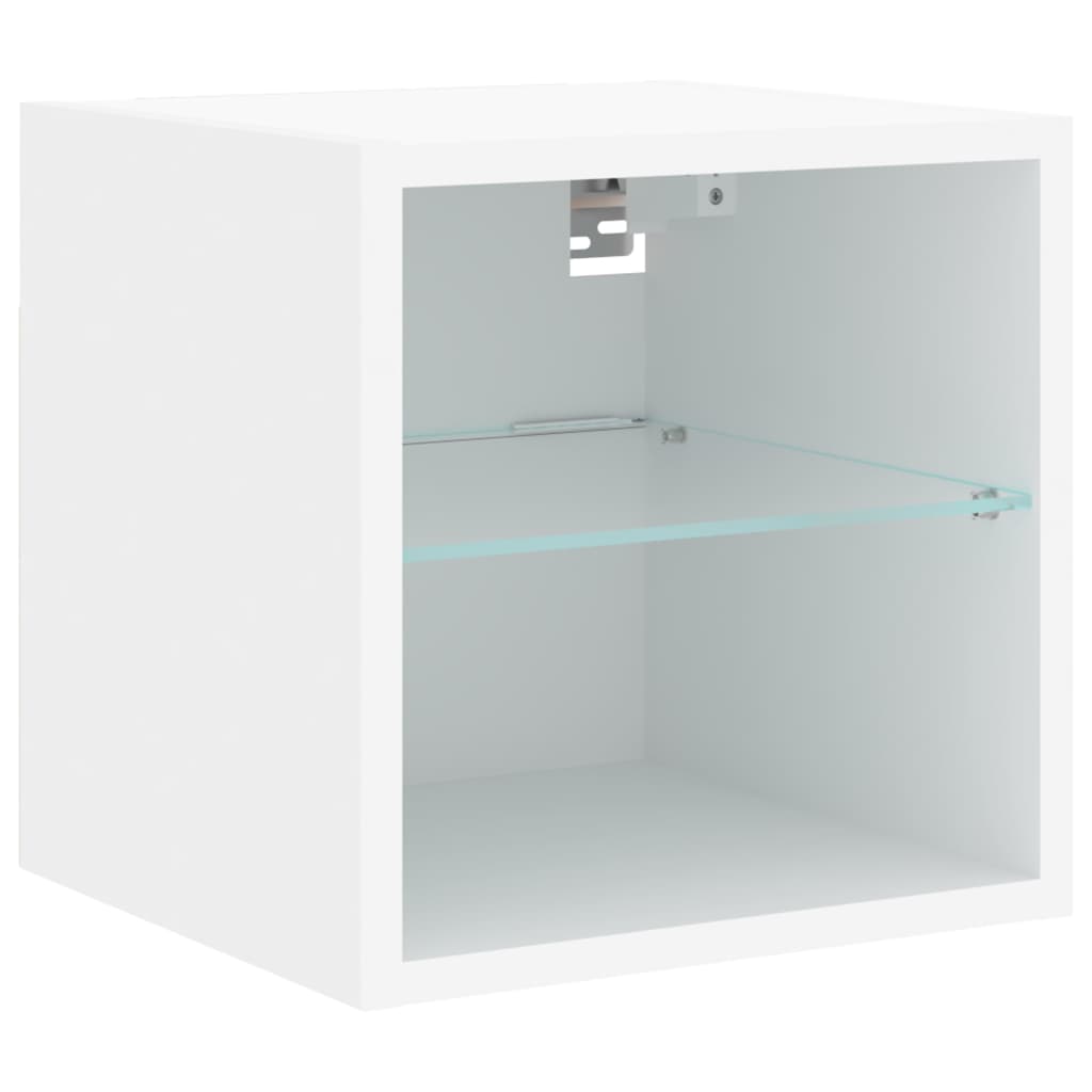 Mobile Tv A Parete Con Luci Led Bianco 30X28,5X30 Cm