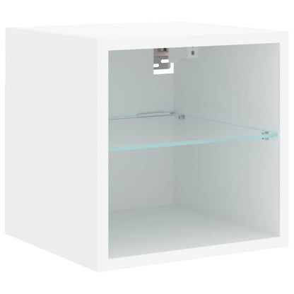 Mobile Tv A Parete Con Luci Led Bianco 30X28,5X30 Cm
