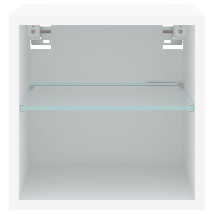Mobile Tv A Parete Con Luci Led Bianco 30X28,5X30 Cm