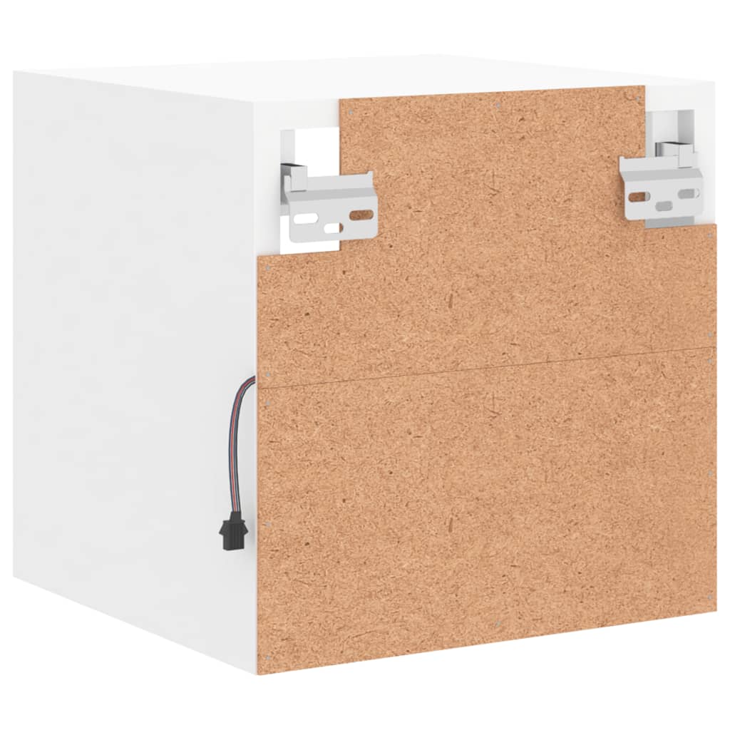 Mobile Tv A Parete Con Luci Led Bianco 30X28,5X30 Cm