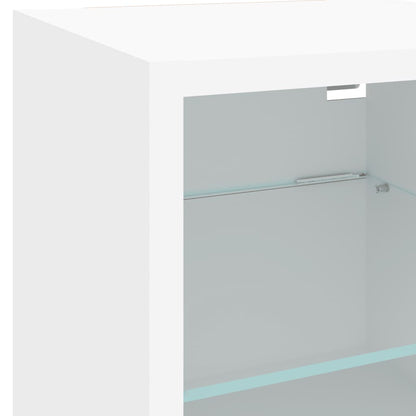 Mobile Tv A Parete Con Luci Led Bianco 30X28,5X30 Cm