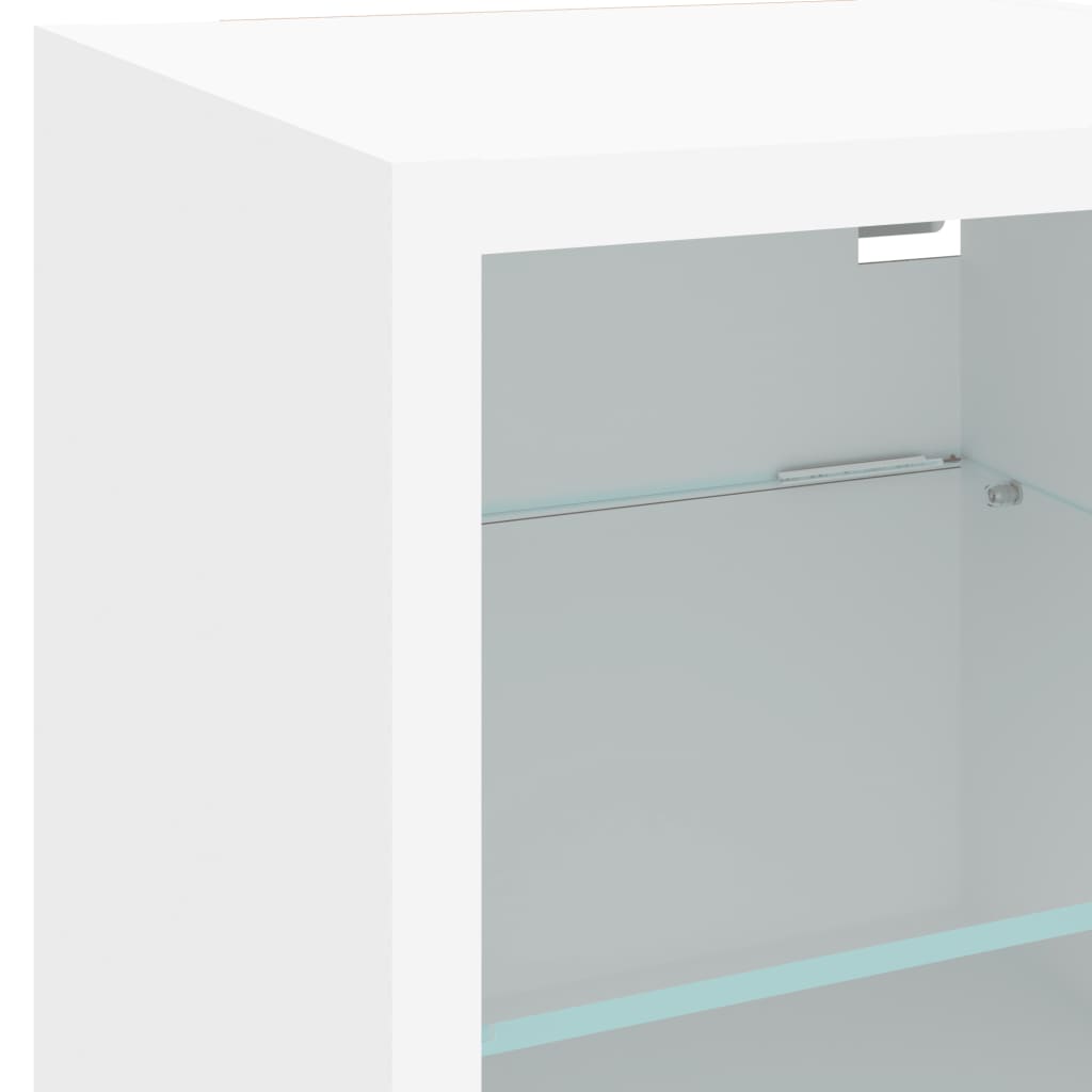 Mobile Tv A Parete Con Luci Led Bianco 30X28,5X30 Cm