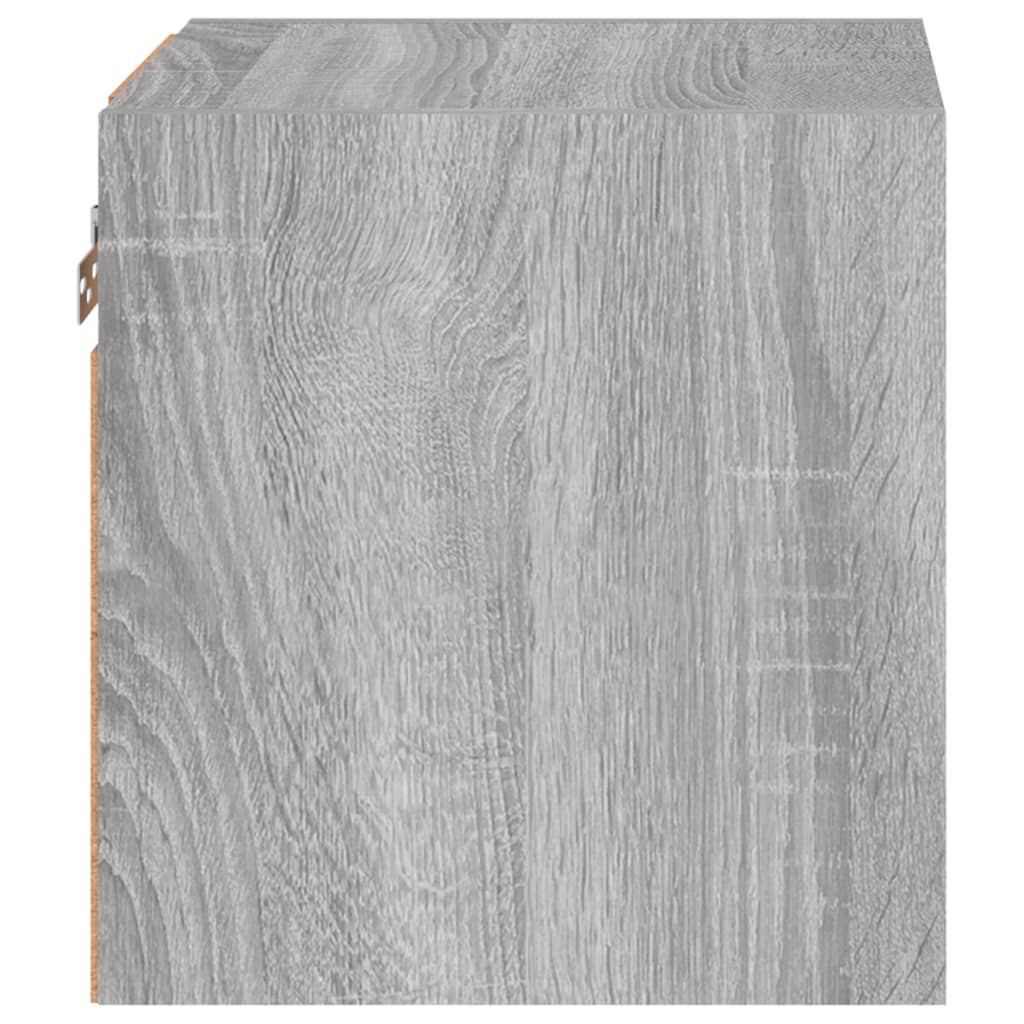 Mobili Tv A Parete Con Luci Led 2Pz Grigio Sonoma 30X28,5X30 Cm