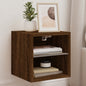 Mobili Tv A Parete Con Luci Led 2Pz Rovere Marrone 30X28,5X30Cm
