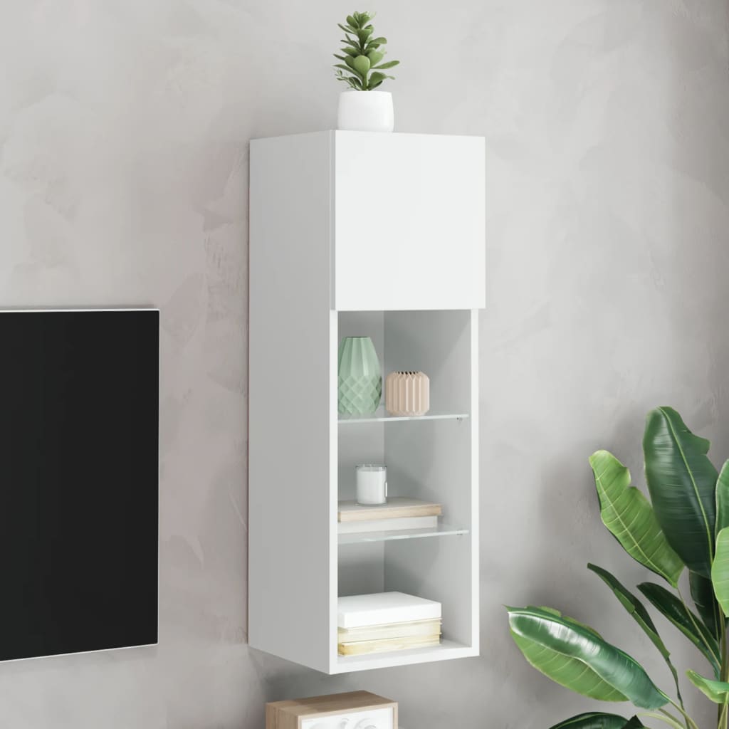Mobili Tv Con Luci Led 2 Pz 30,5X30X102 Cm