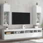 Mobili Tv Con Luci Led 2 Pz 30,5X30X102 Cm