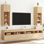 Mobili Tv Con Luci Led 2 Pz 30,5X30X102 Cm