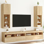 Mobili Tv Con Luci Led 2 Pz 30,5X30X102 Cm