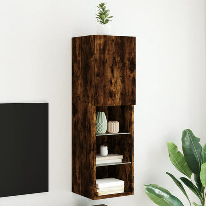 Mobili Tv Con Luci Led 2 Pz 30,5X30X102 Cm